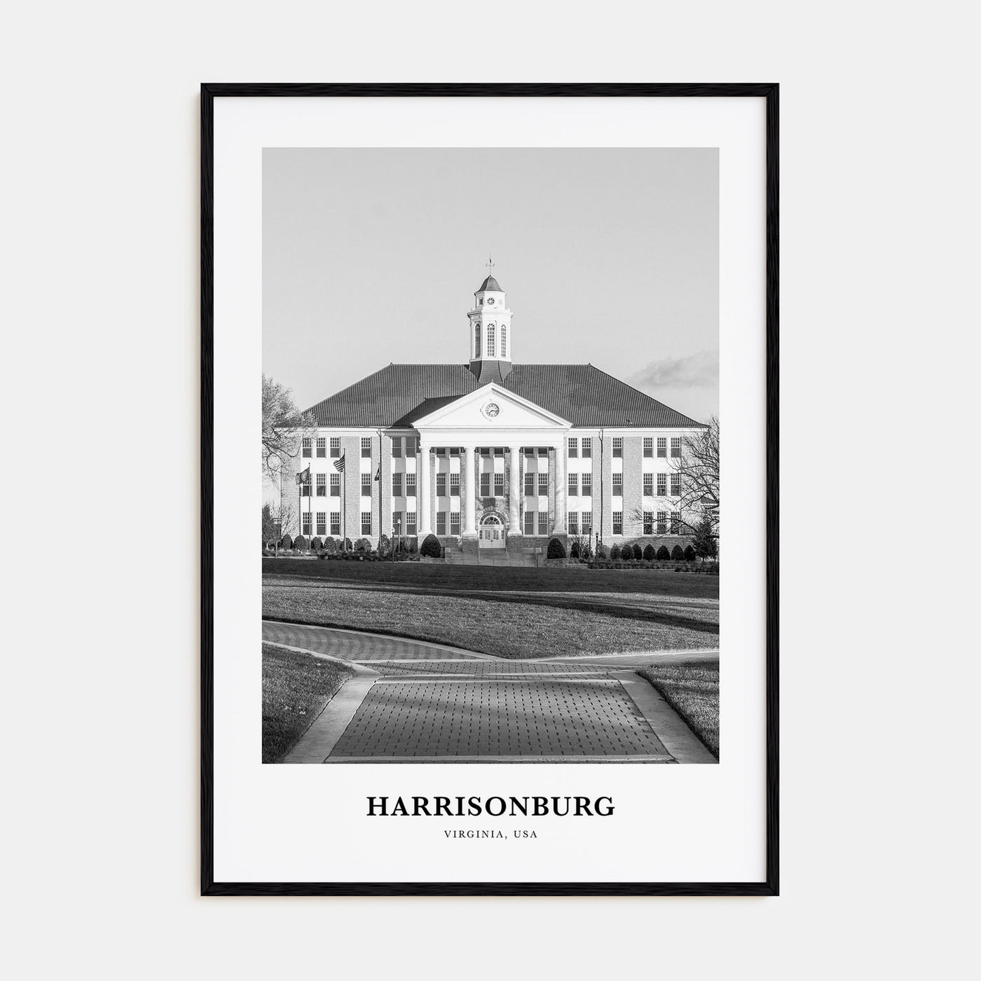 Harrisonburg Portrait B&W Poster