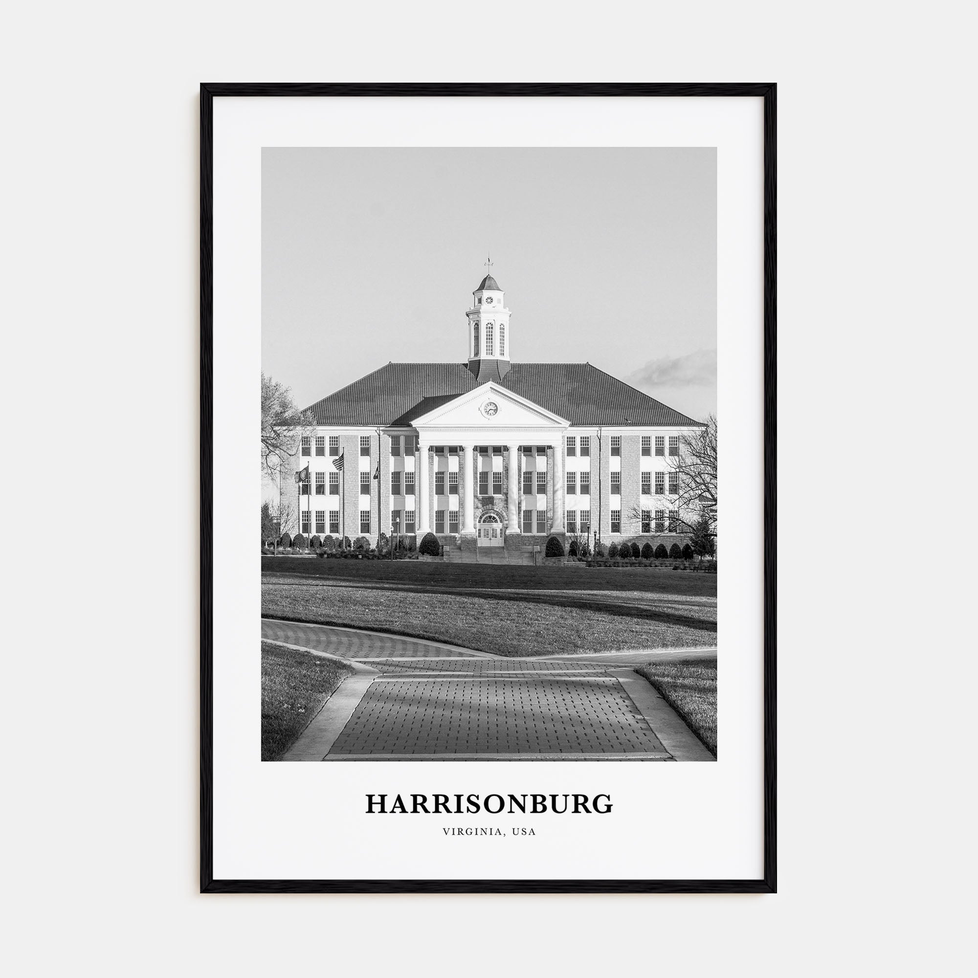 Harrisonburg Portrait B&W Poster
