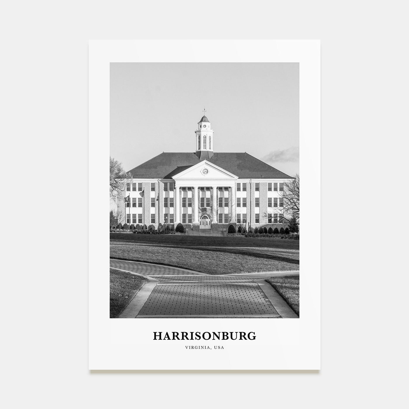 Harrisonburg Portrait B&W Poster