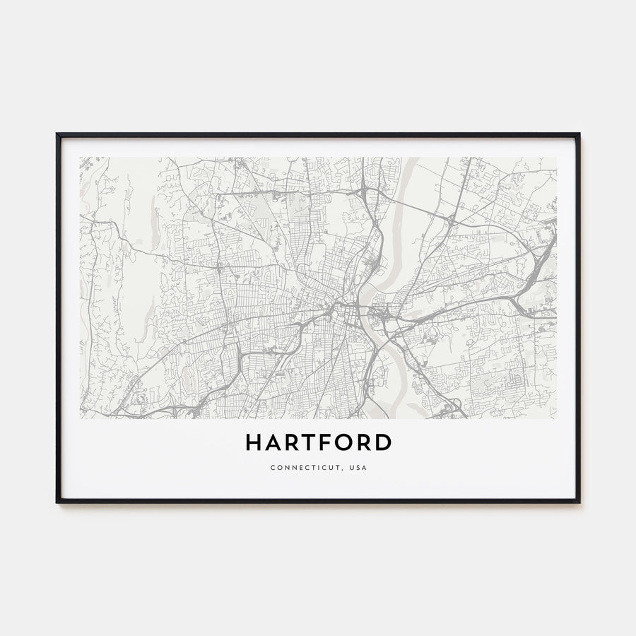 Hartford Map Landscape Poster