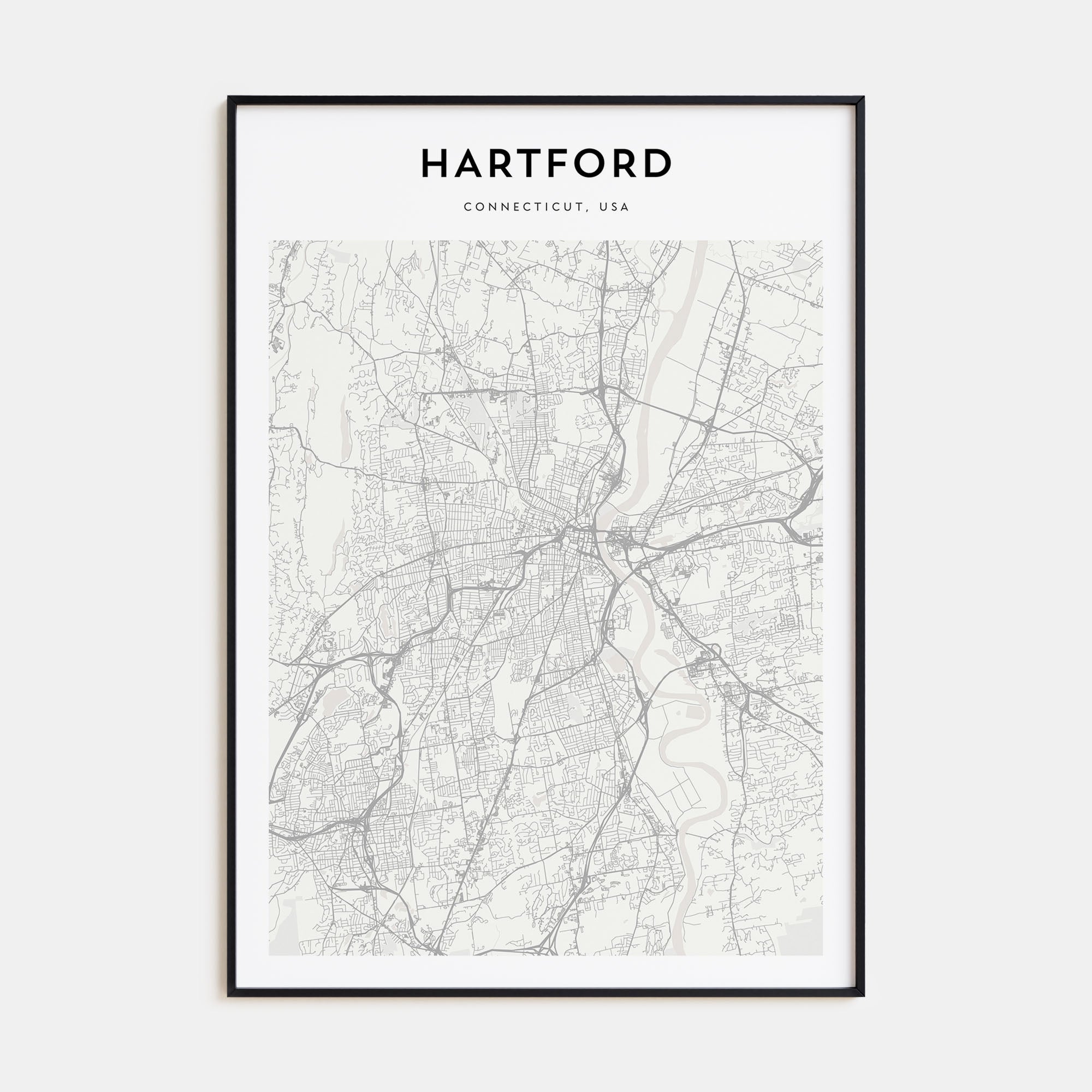 Hartford Map Portrait Poster