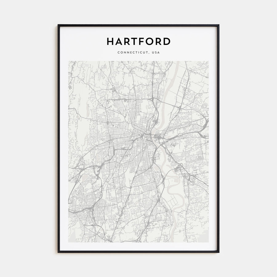 Hartford Map Portrait Poster
