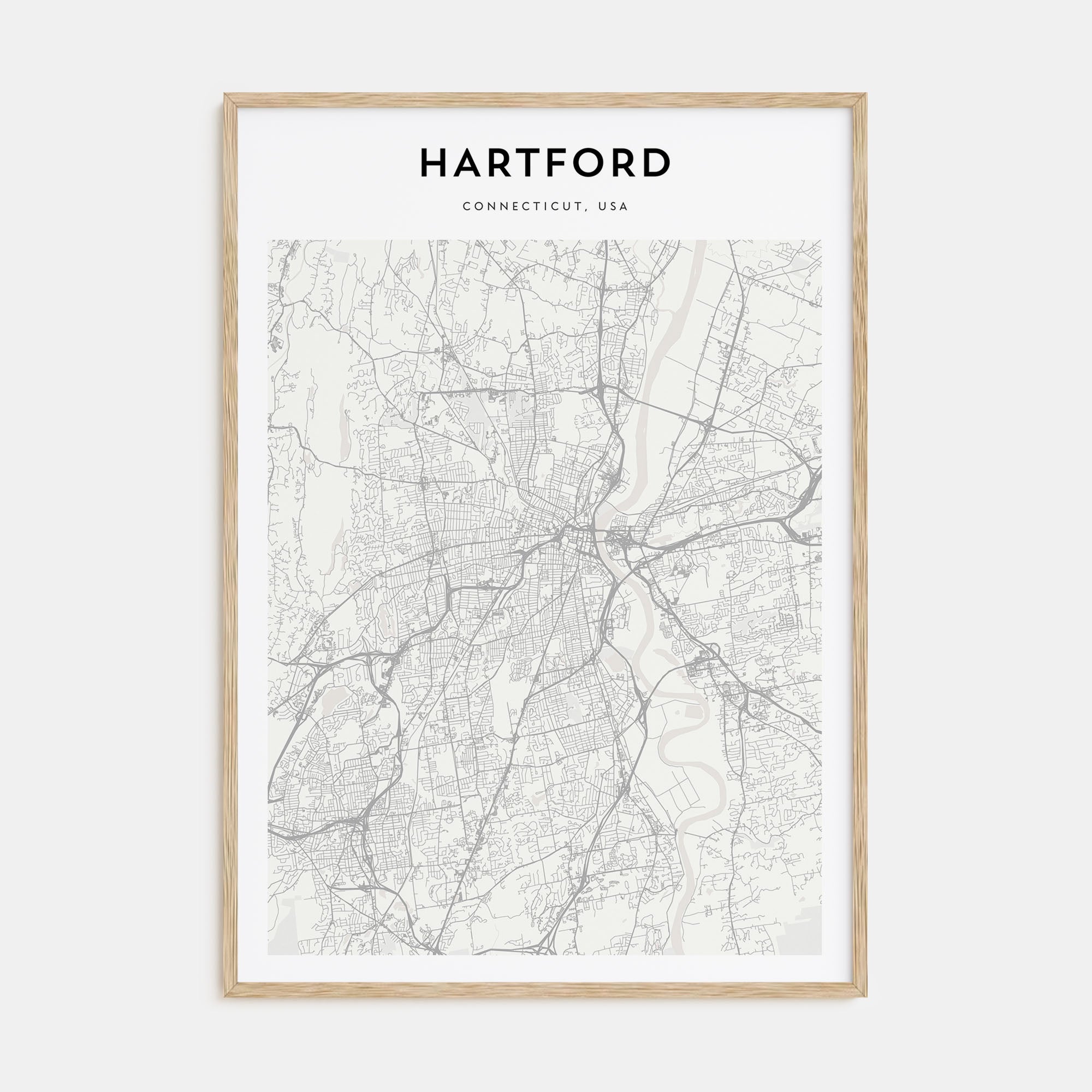 Hartford Map Portrait Poster