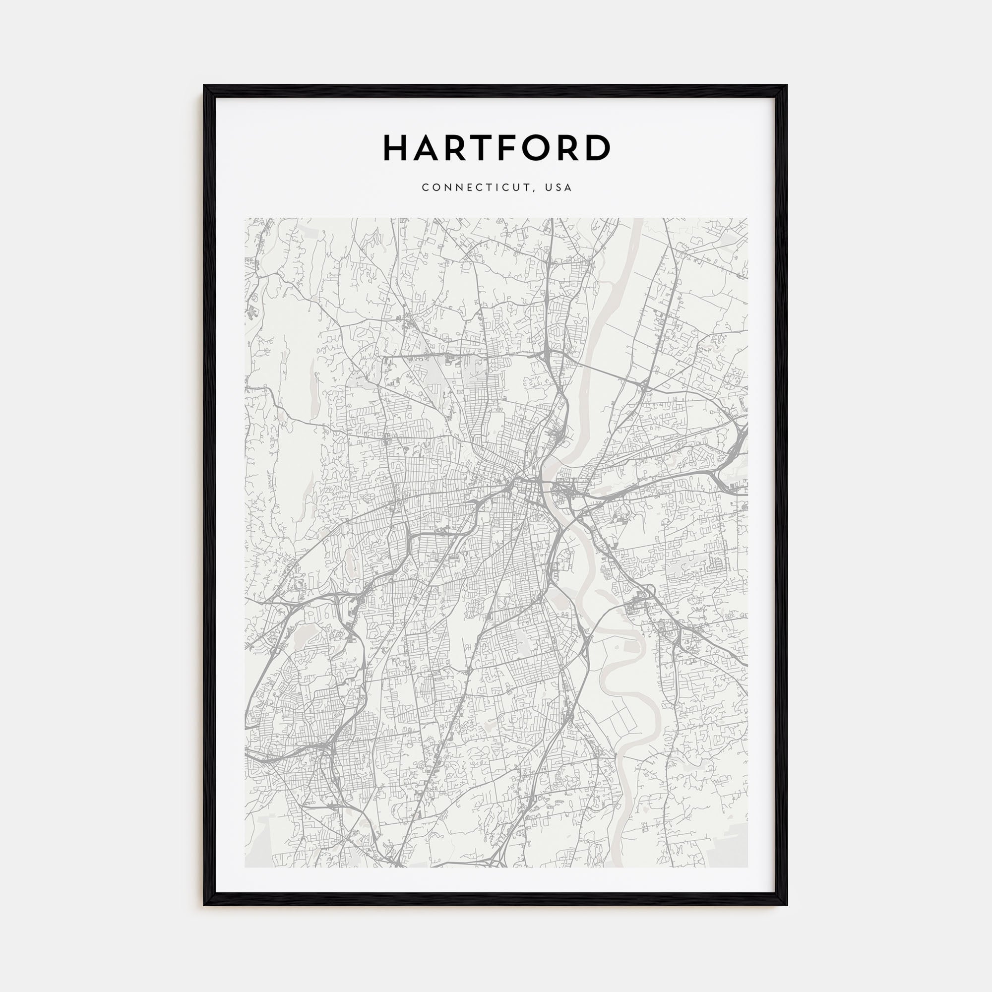 Hartford Map Portrait Poster