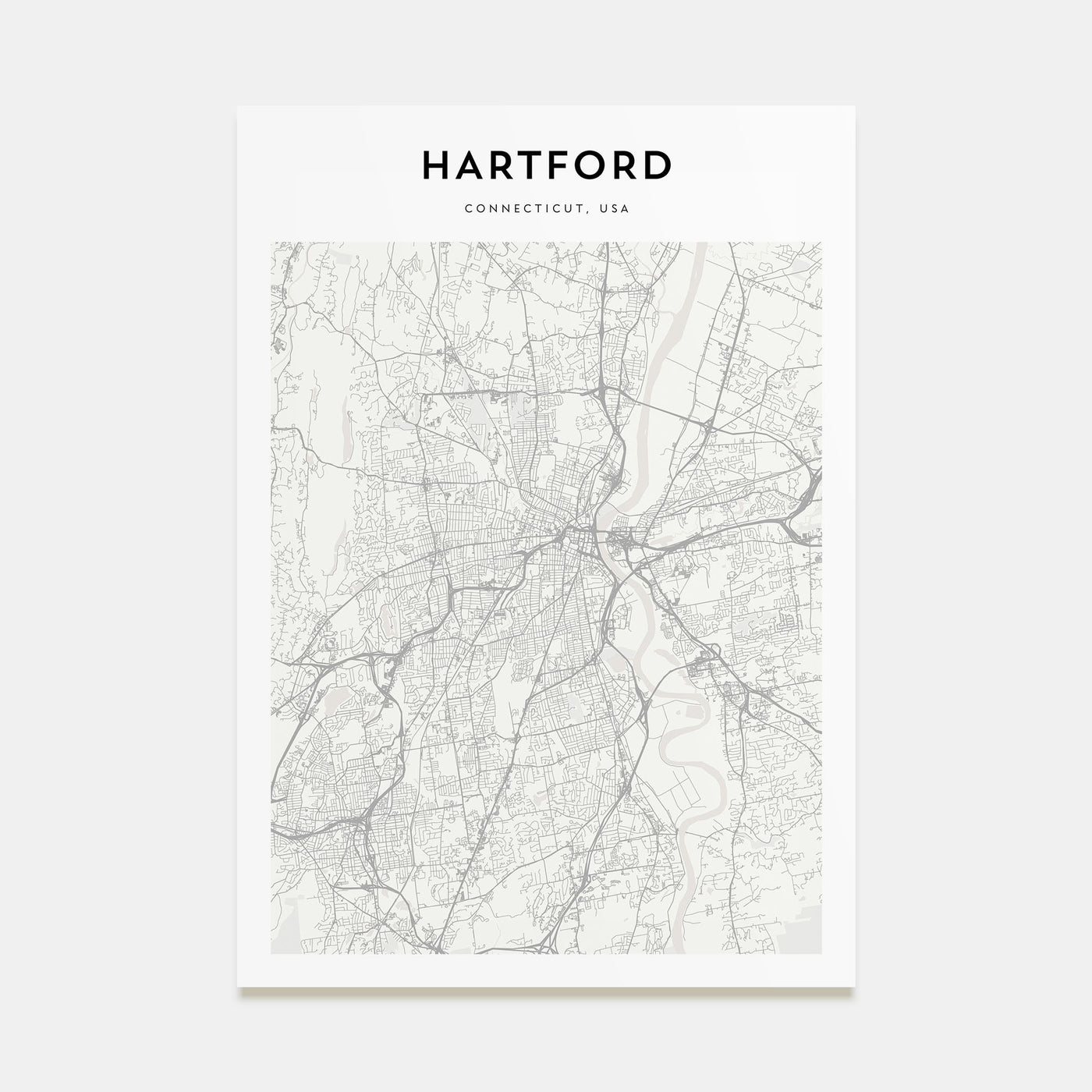 Hartford Map Portrait Poster