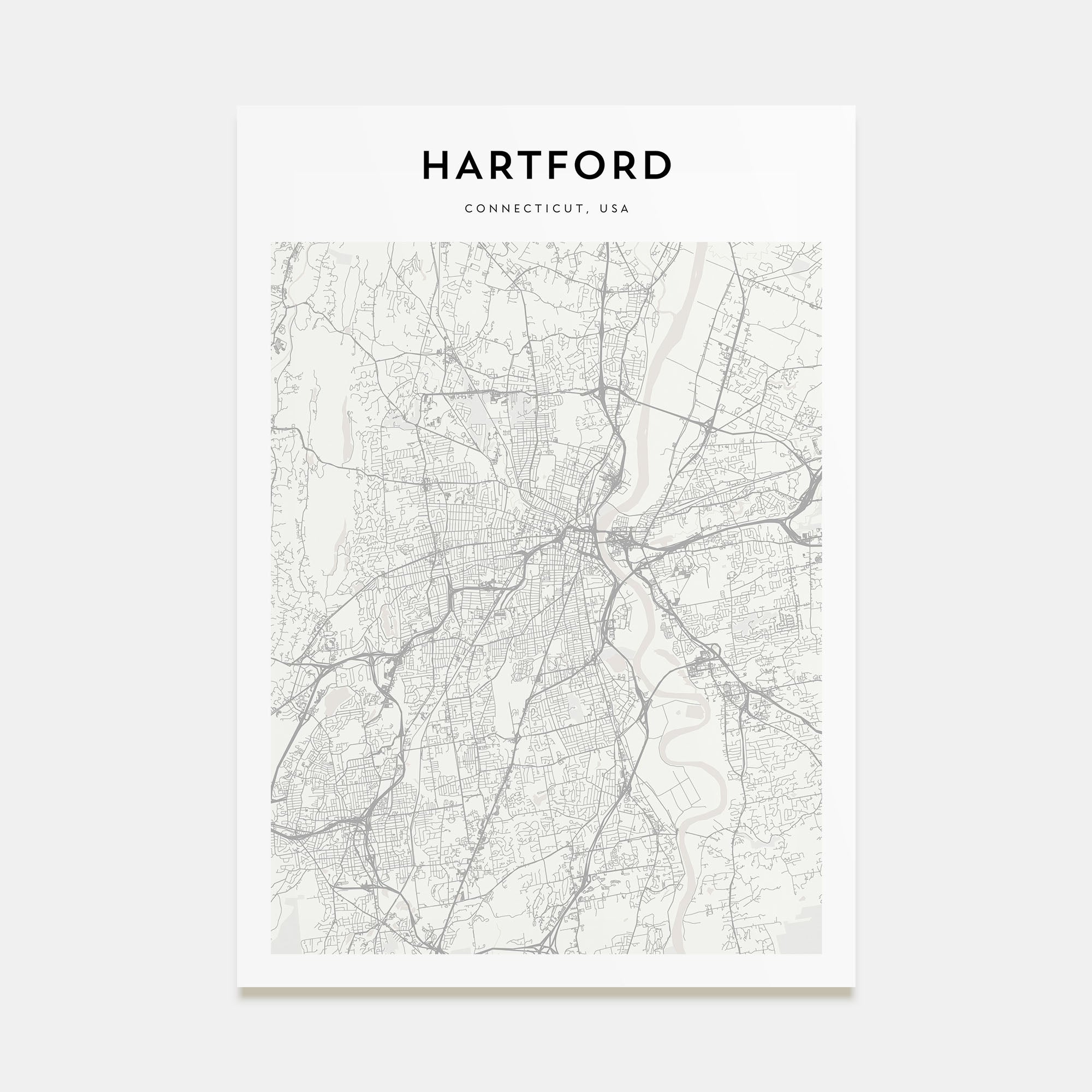Hartford Map Portrait Poster
