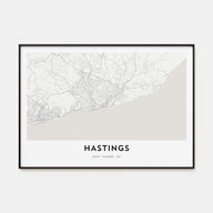Hastings Map Landscape Poster