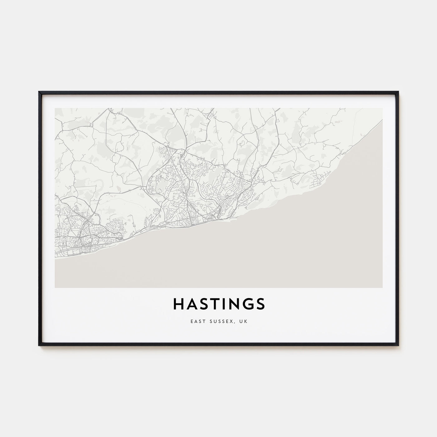 Hastings Map Landscape Poster