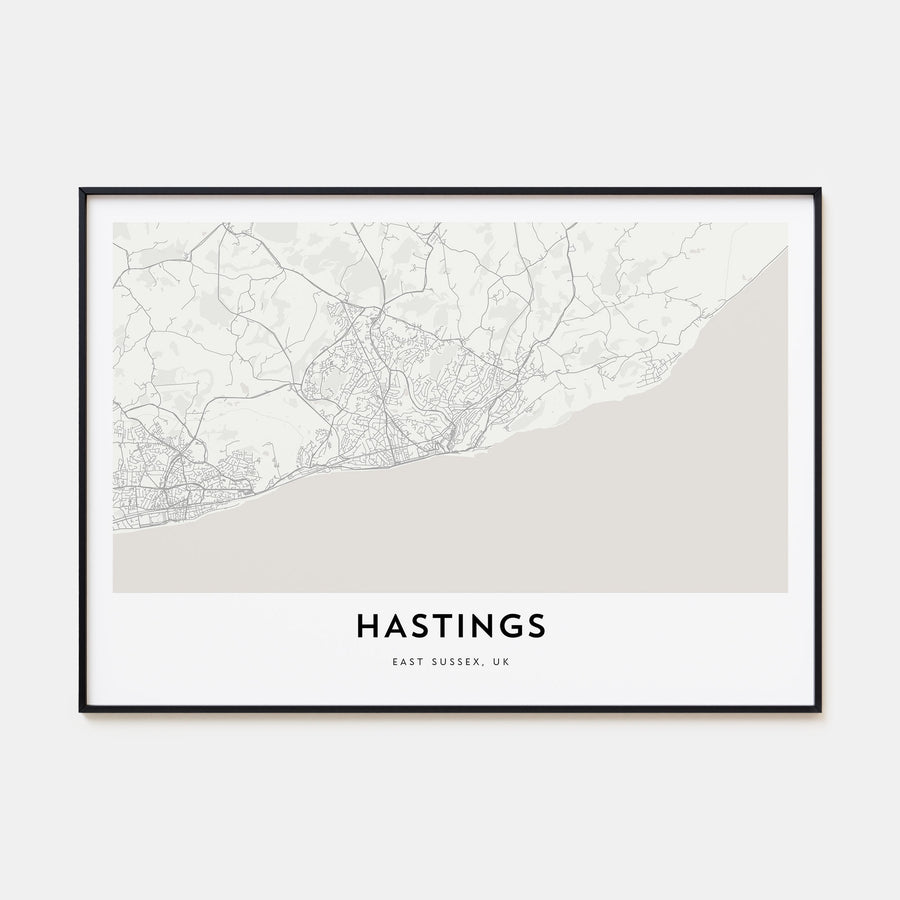 Hastings Map Landscape Poster