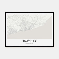 Hastings Map Landscape Poster