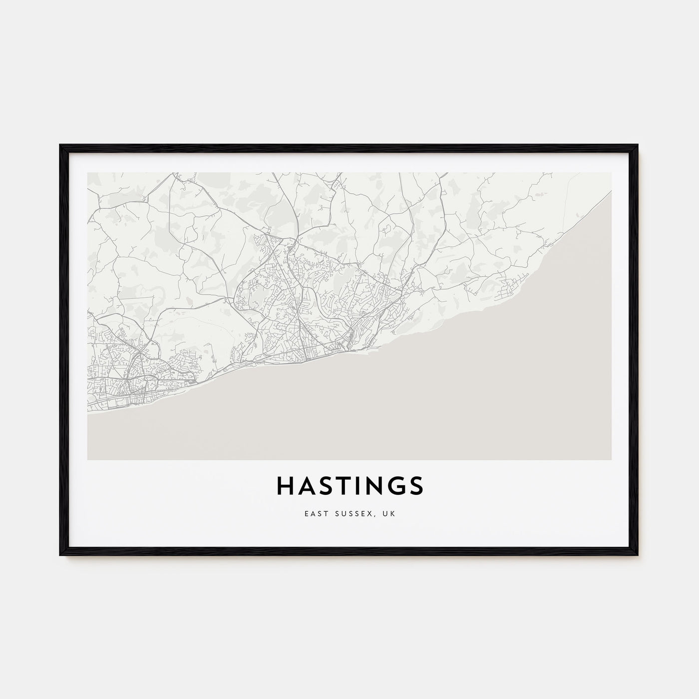 Hastings Map Landscape Poster