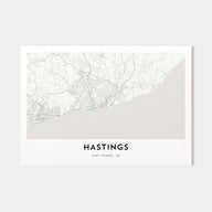Hastings Map Landscape Poster