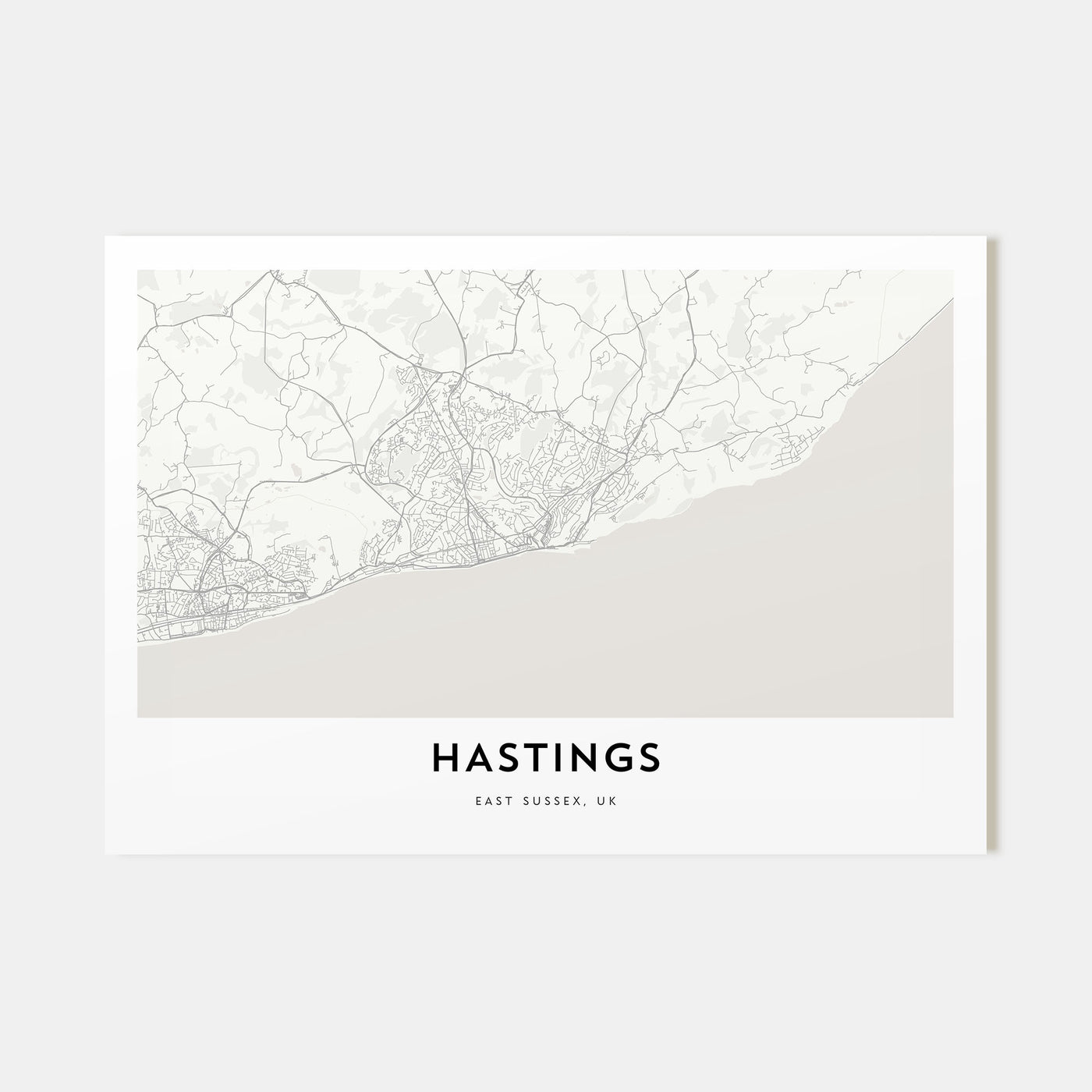 Hastings Map Landscape Poster