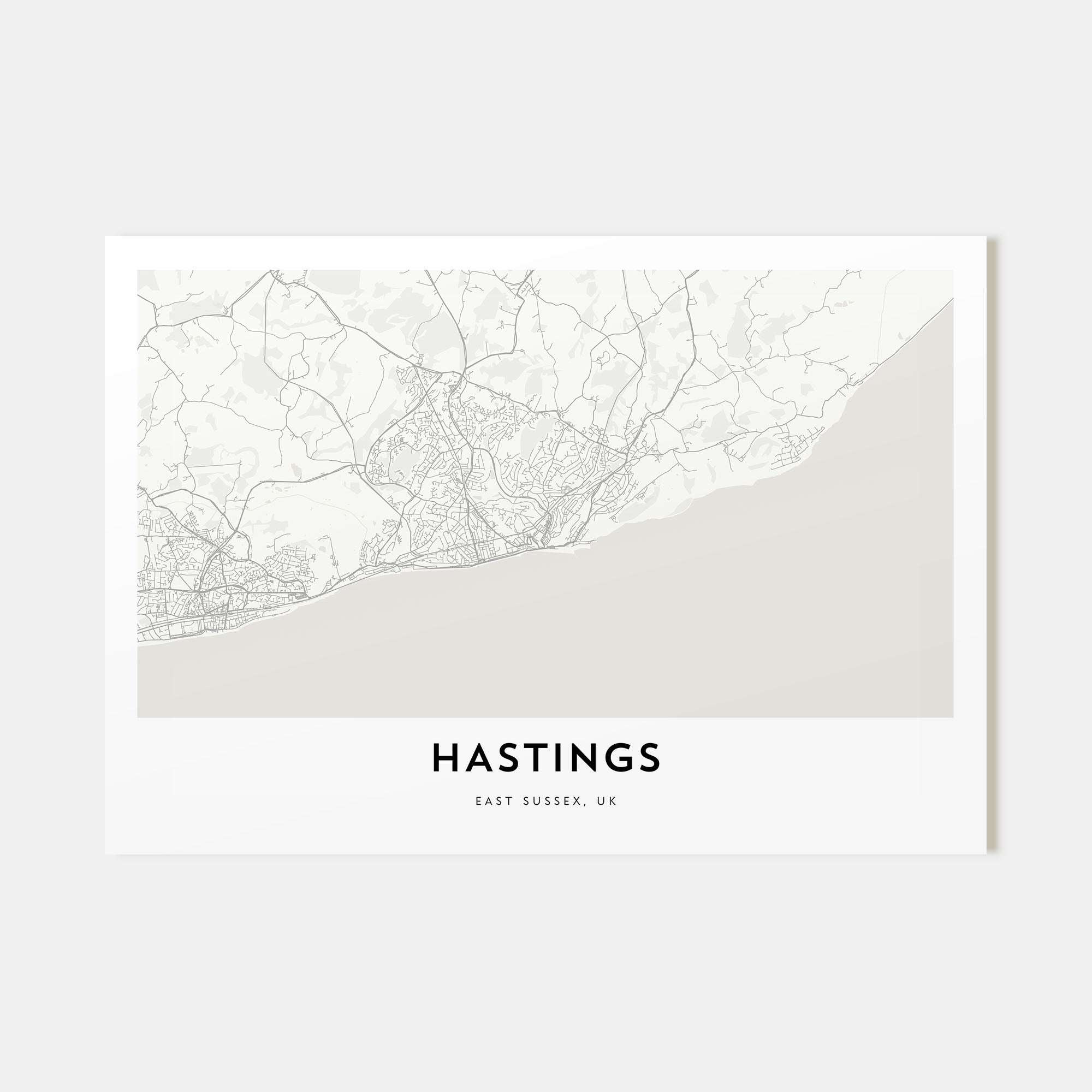 Hastings Map Landscape Poster