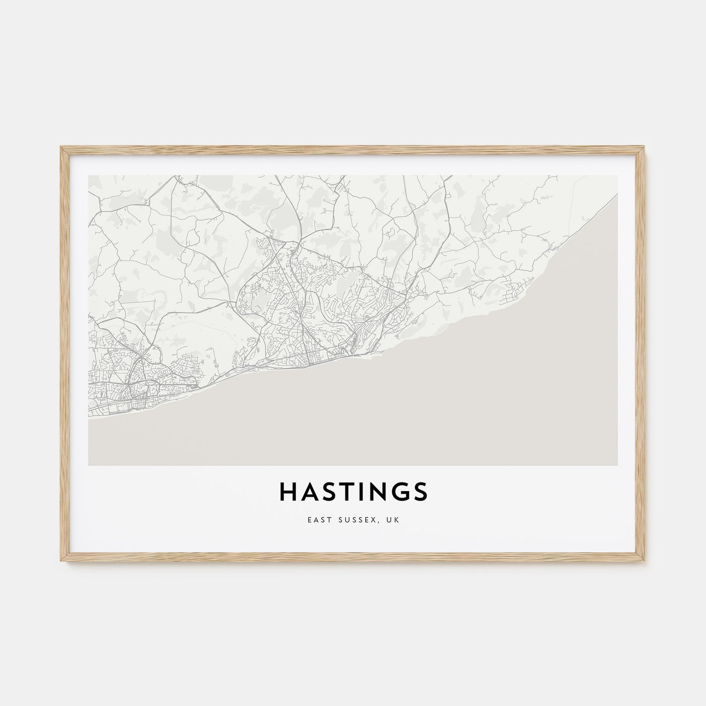 Hastings Map Landscape Poster
