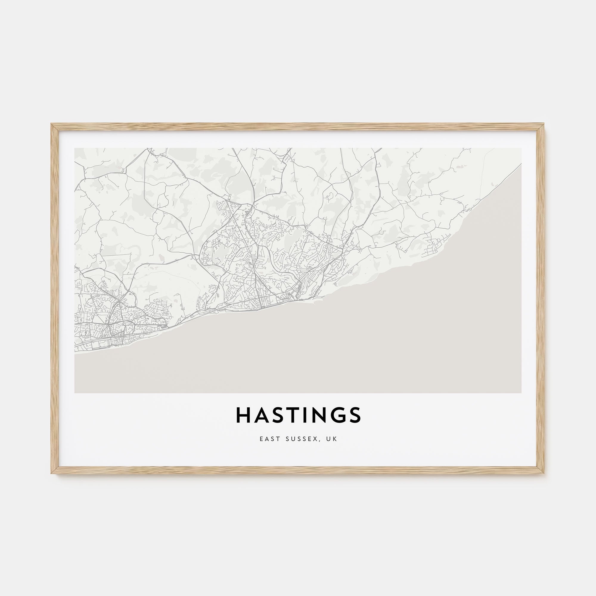Hastings Map Landscape Poster