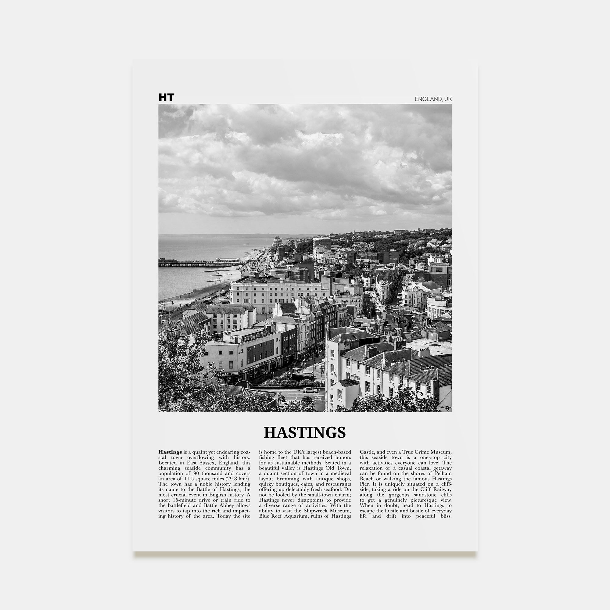 Hastings Travel B&W Poster