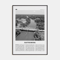 Hattiesburg Travel B&W Poster