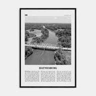 Hattiesburg Travel B&W Poster