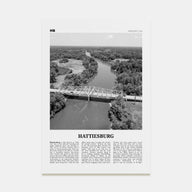 Hattiesburg Travel B&W Poster
