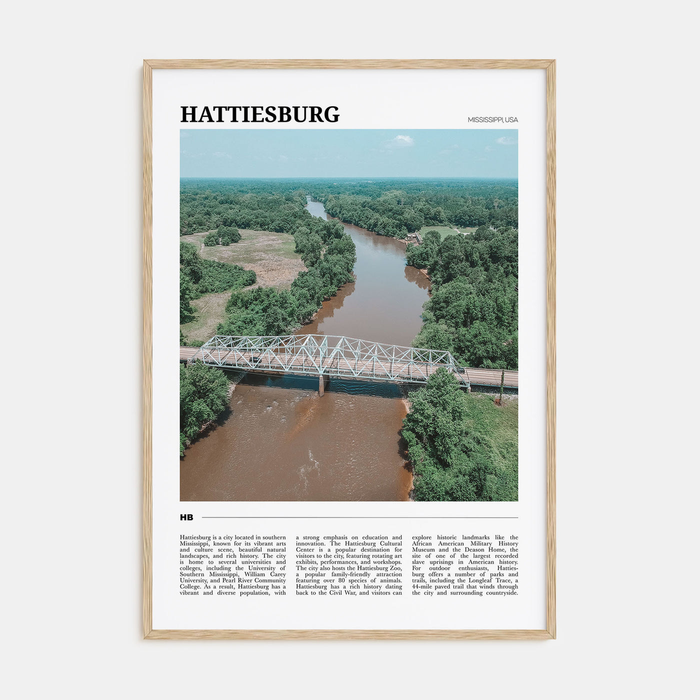 Hattiesburg Travel Color Poster