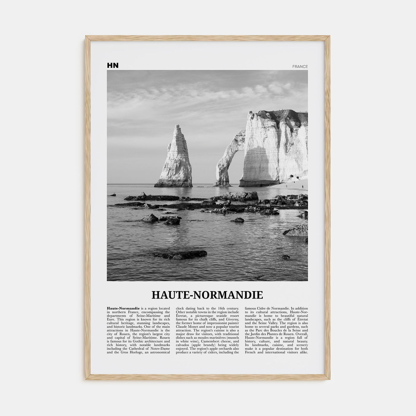 Haute Normandie Travel B&W Poster