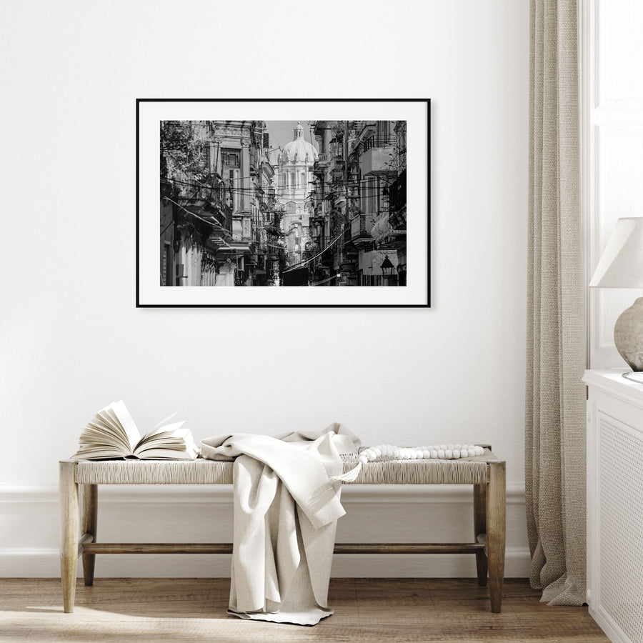 Havana Landscape B&W Poster