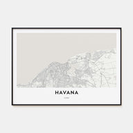 Havana Map Landscape Poster