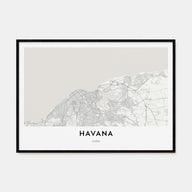 Havana Map Landscape Poster