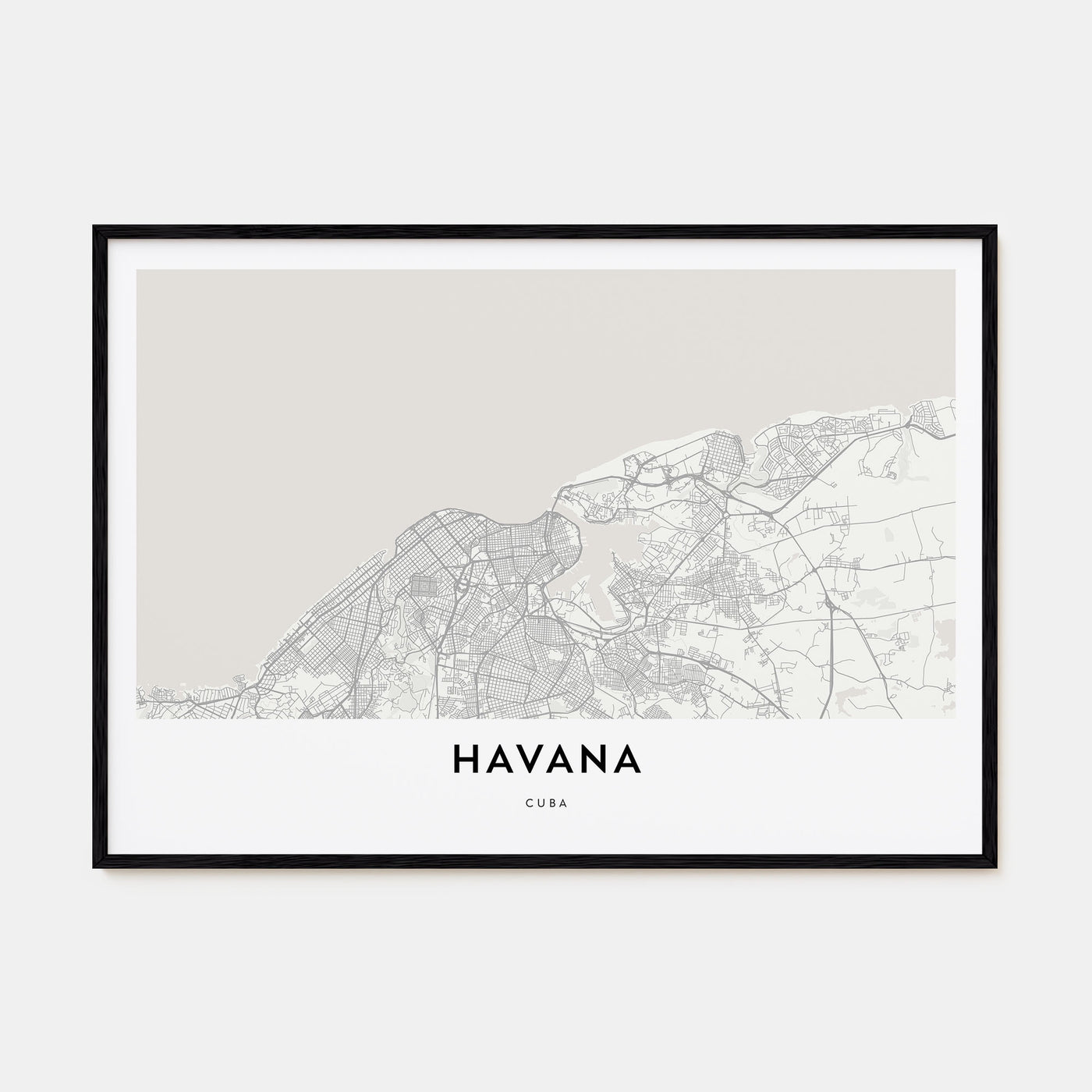 Havana Map Landscape Poster