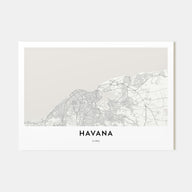 Havana Map Landscape Poster