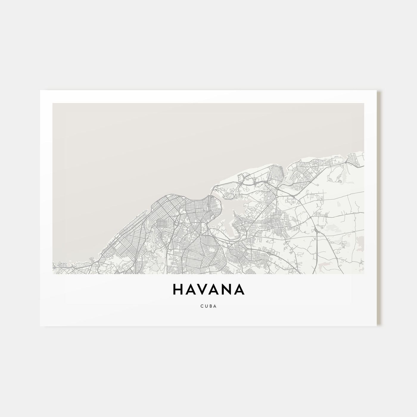 Havana Map Landscape Poster