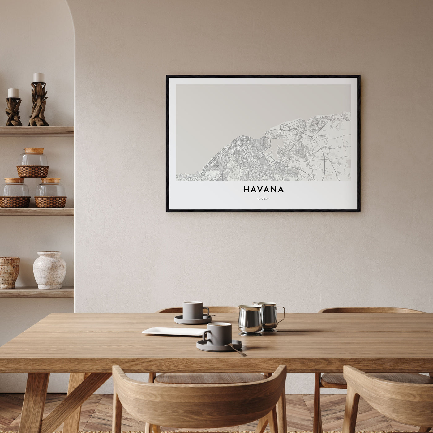 Havana Map Landscape Poster