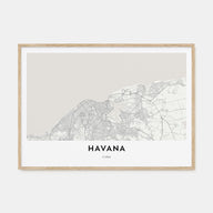 Havana Map Landscape Poster