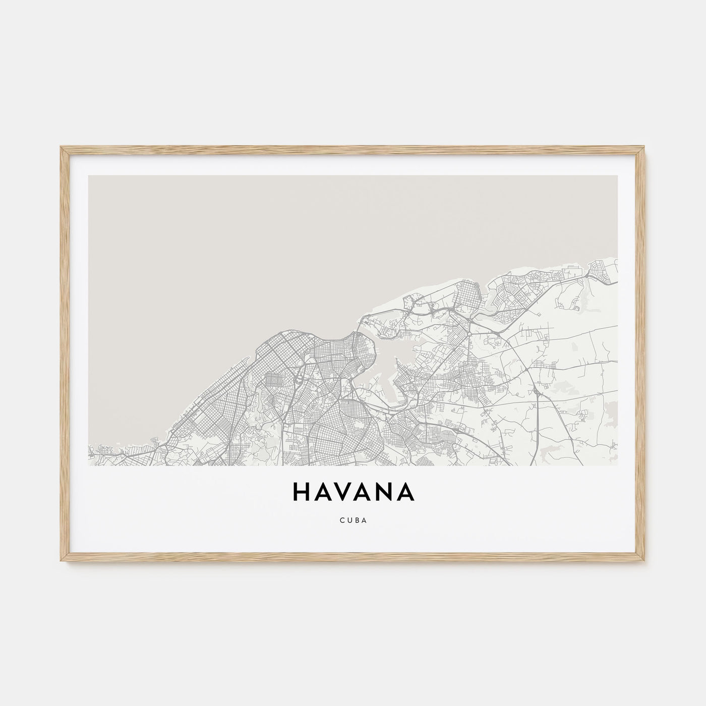 Havana Map Landscape Poster