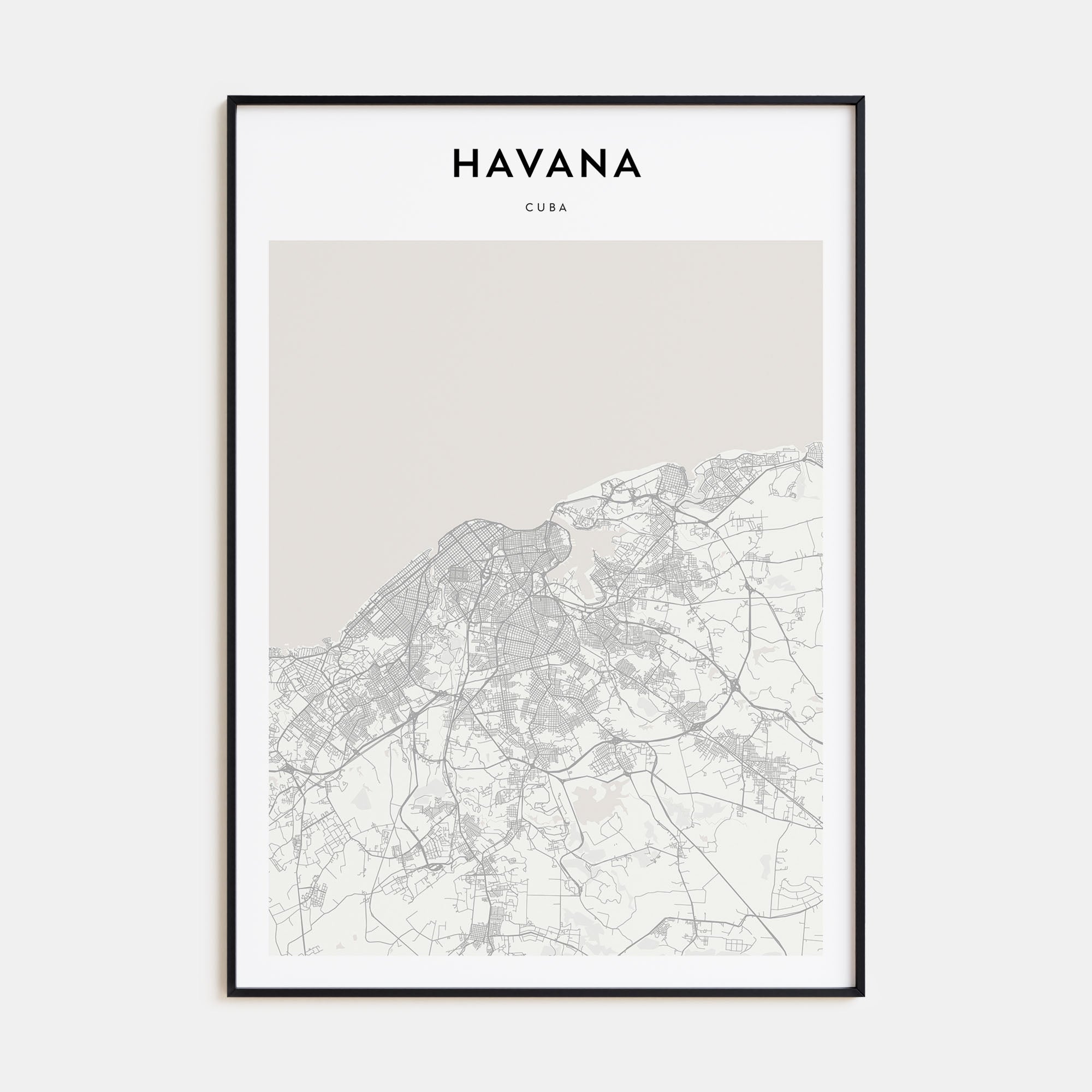 Havana Map Portrait Poster