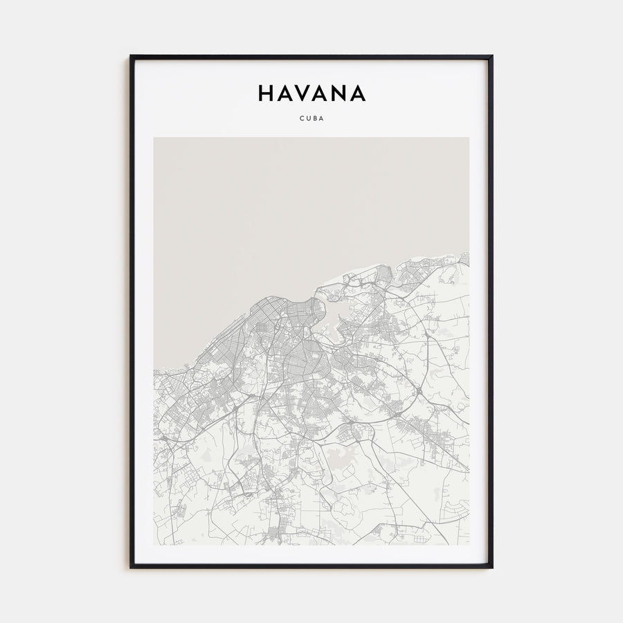 Havana Map Portrait Poster
