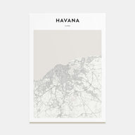 Havana Map Portrait Poster