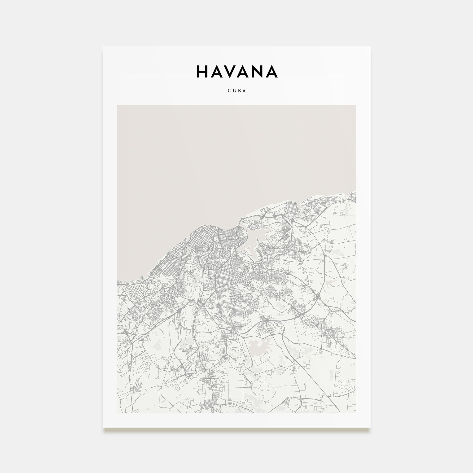 Havana Map Portrait Poster