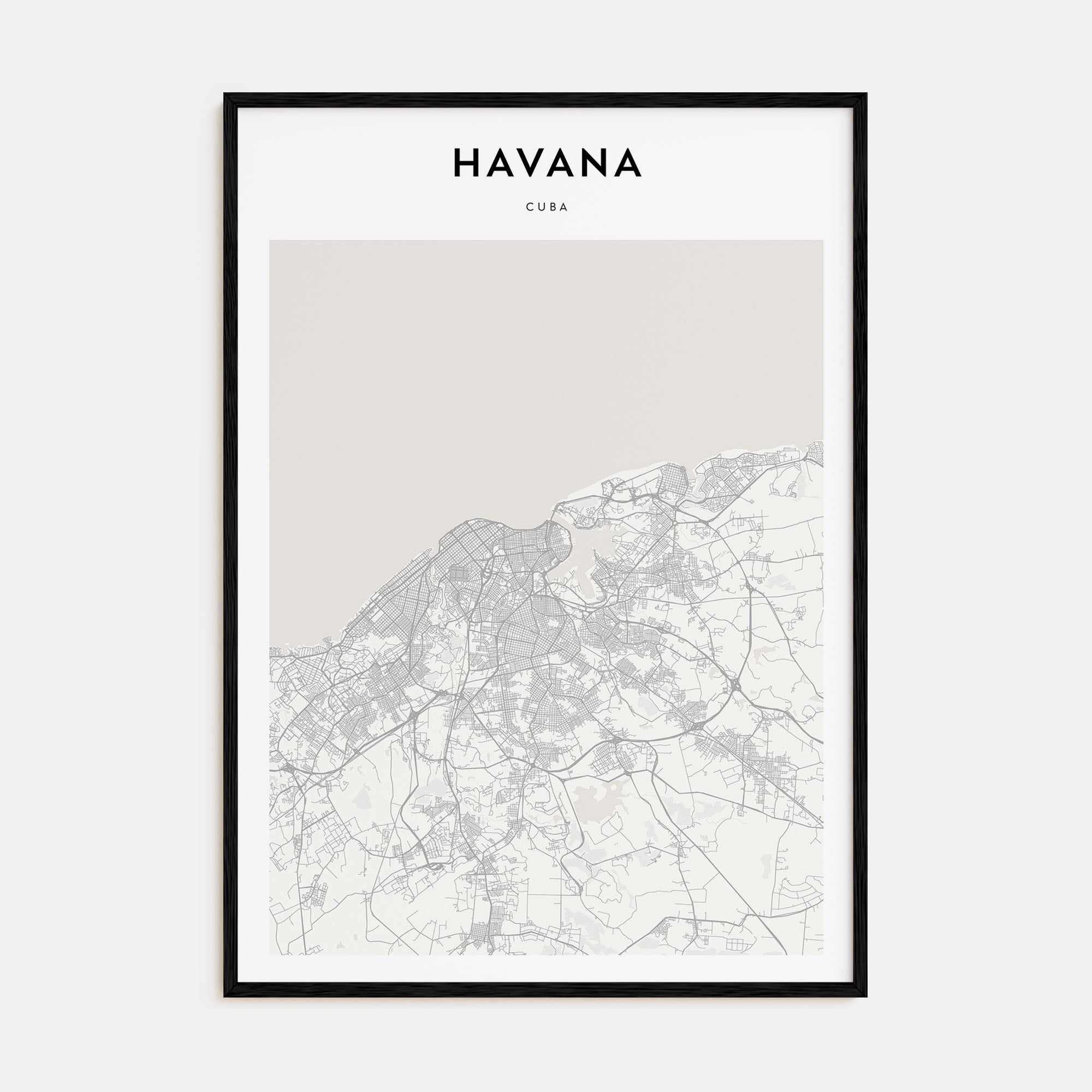 Havana Map Portrait Poster