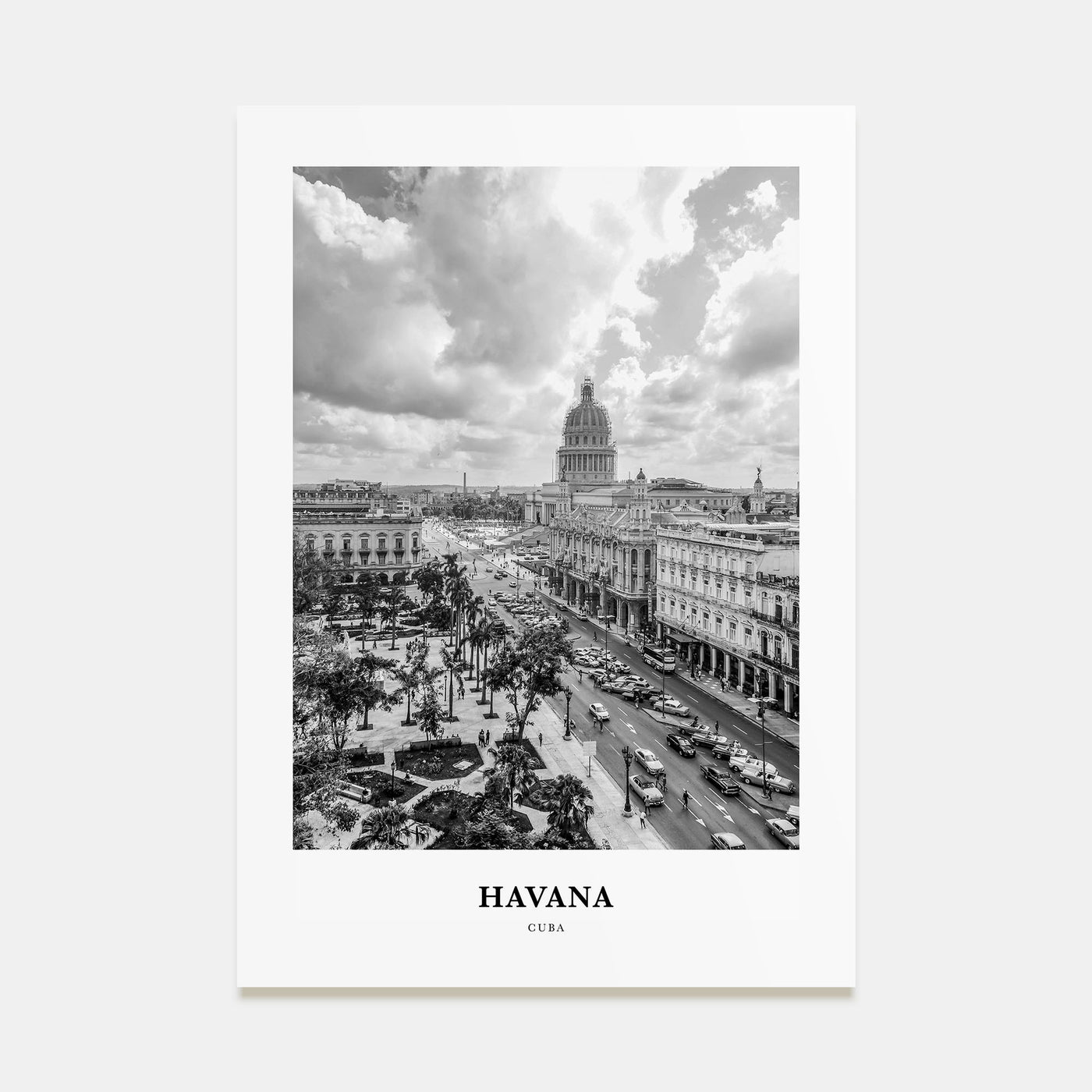 Havana Portrait B&W No 1 Poster