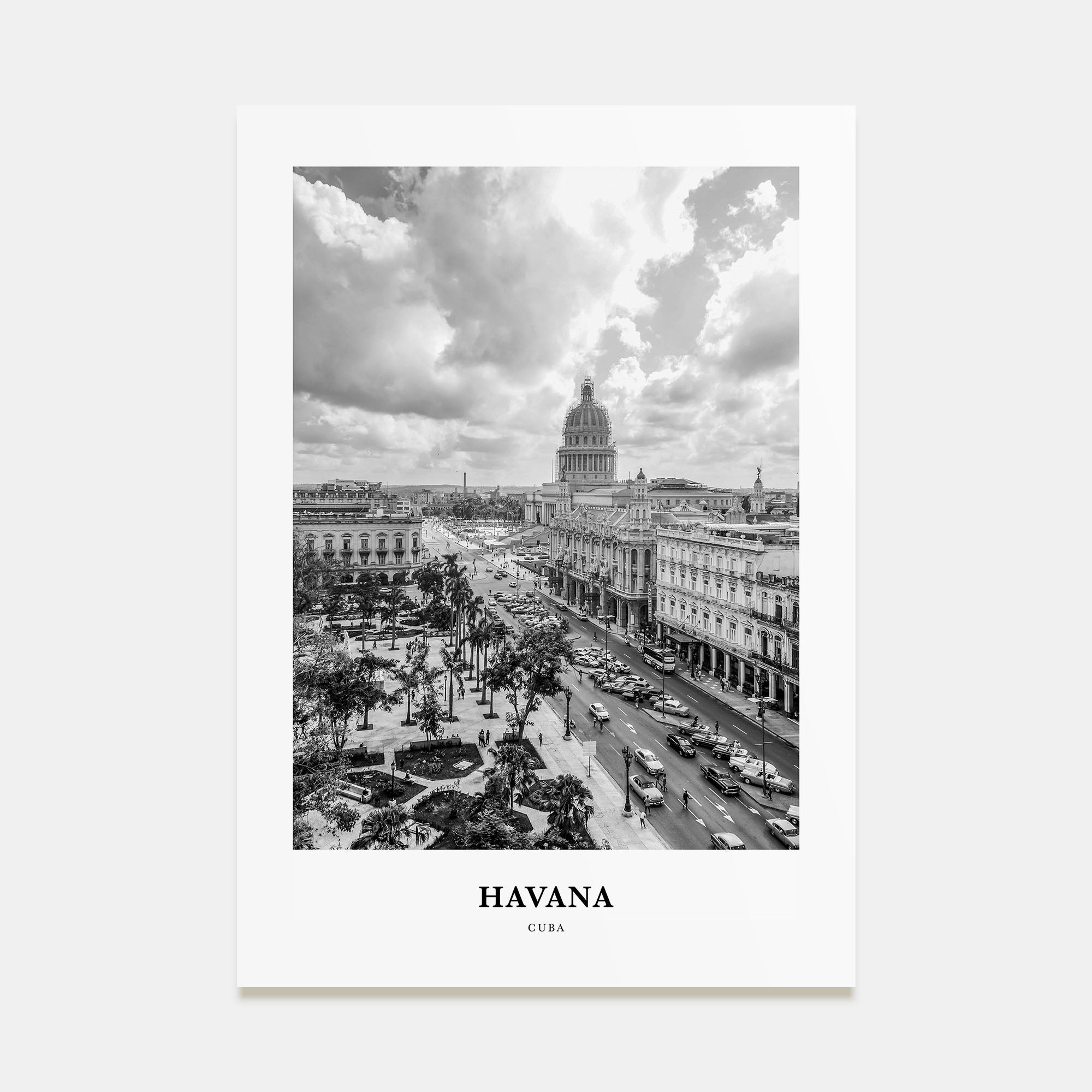 Havana Portrait B&W No 1 Poster