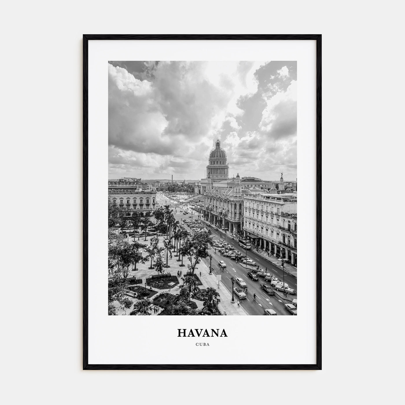 Havana Portrait B&W No 1 Poster