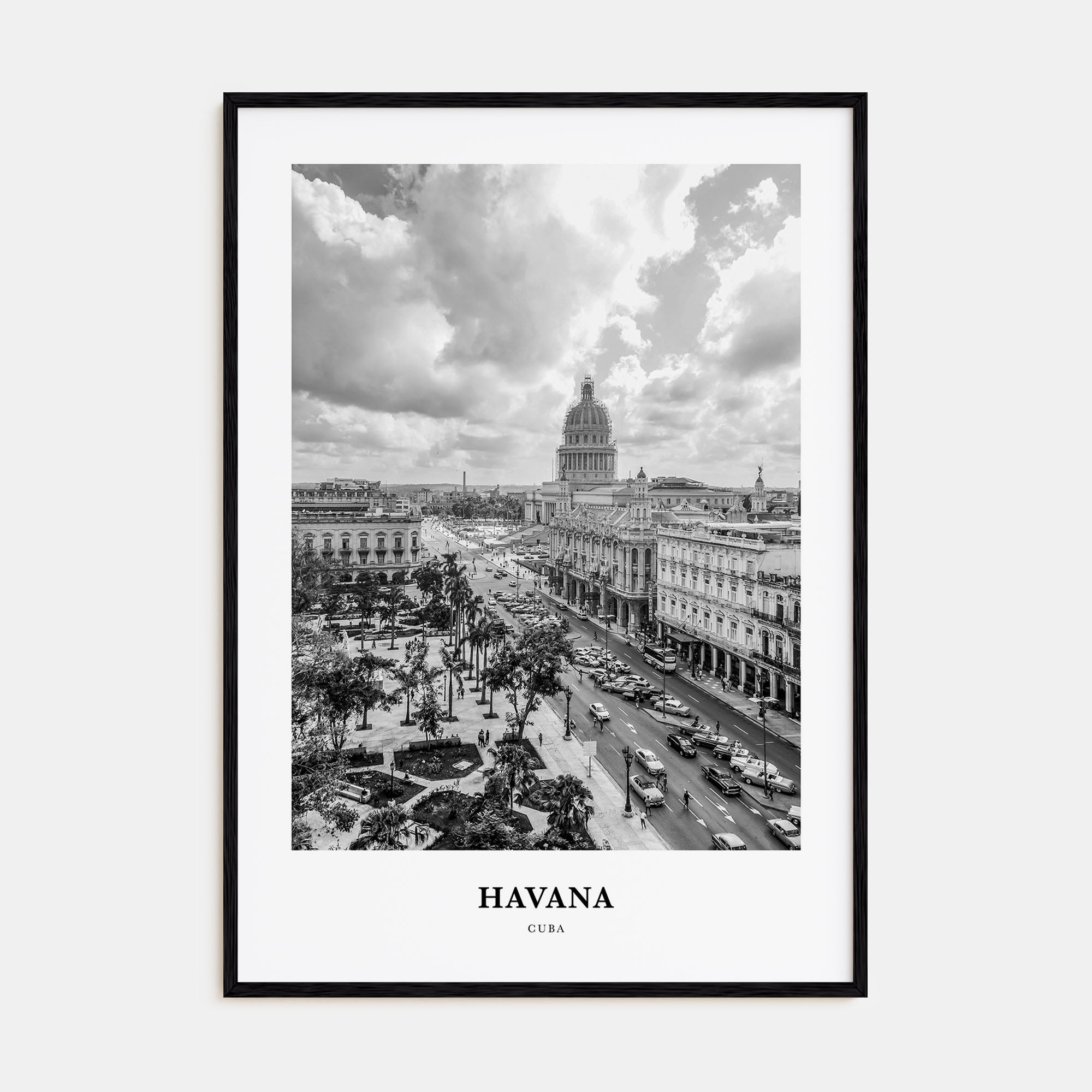 Havana Portrait B&W No 1 Poster
