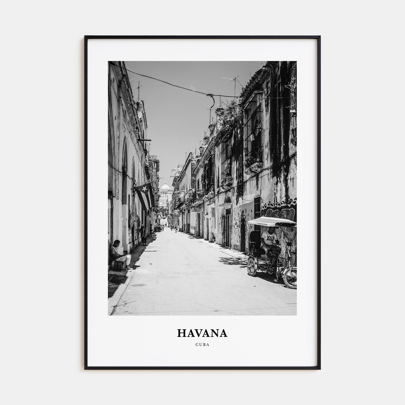 Havana Portrait B&W No 2 Poster