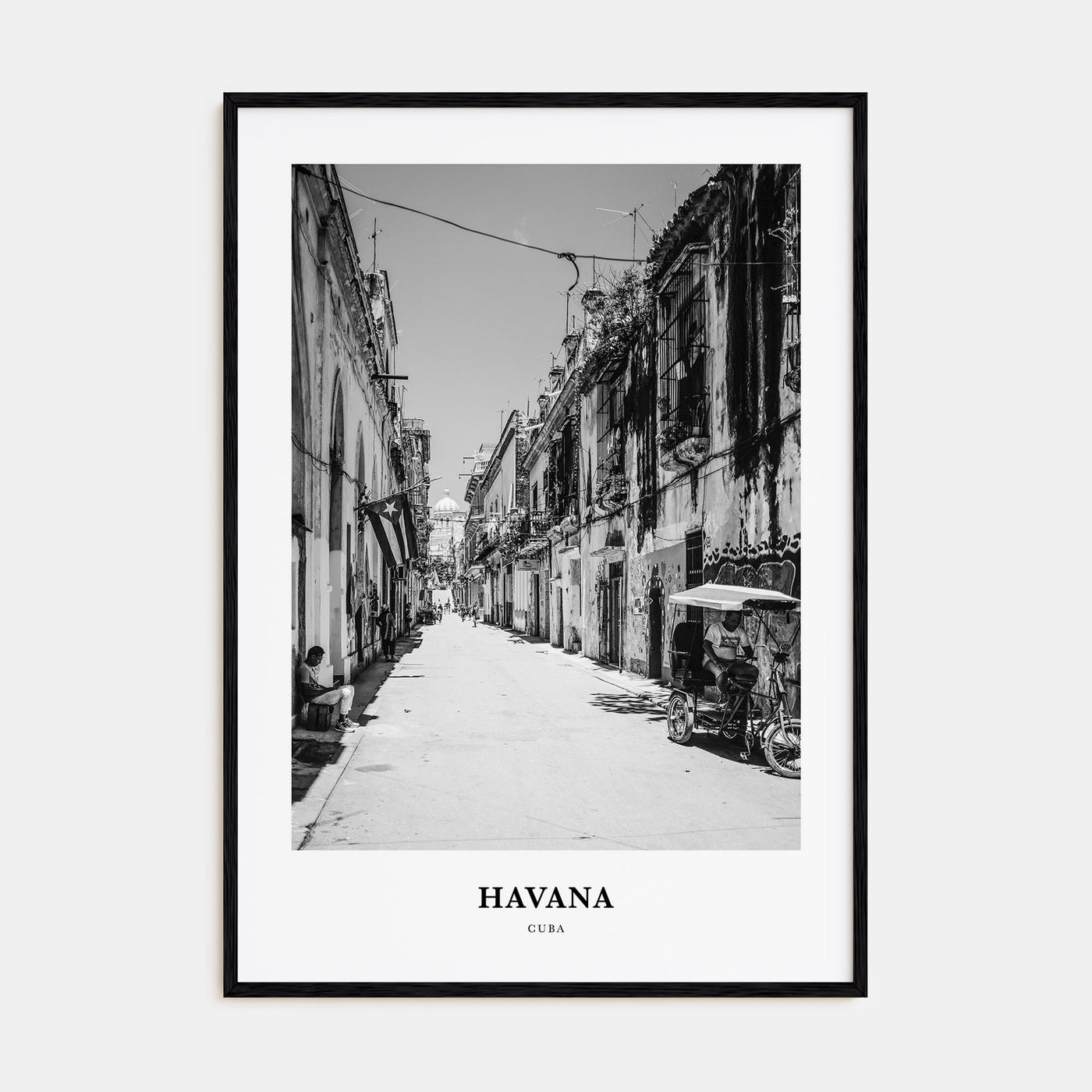 Havana Portrait B&W No 2 Poster