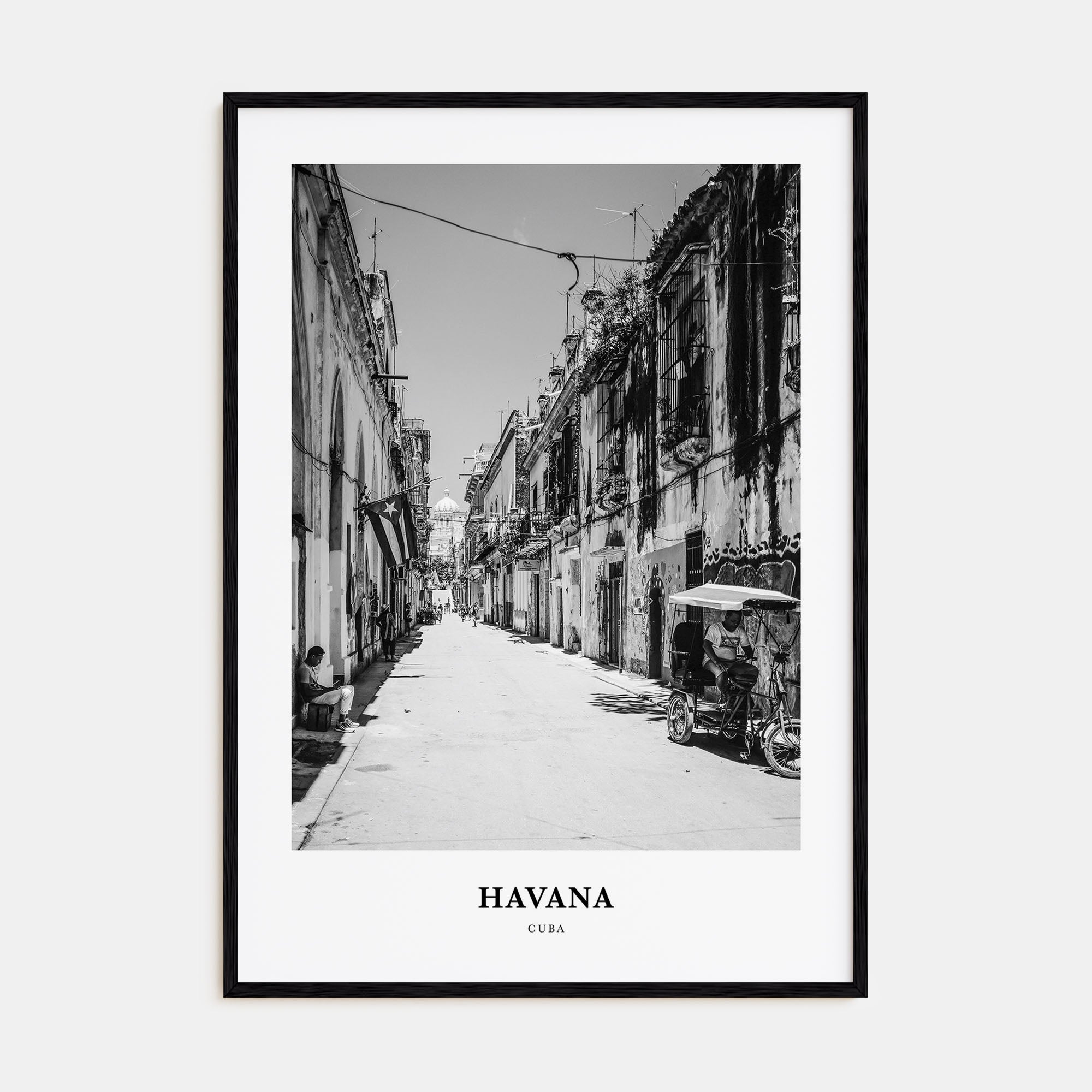 Havana Portrait B&W No 2 Poster