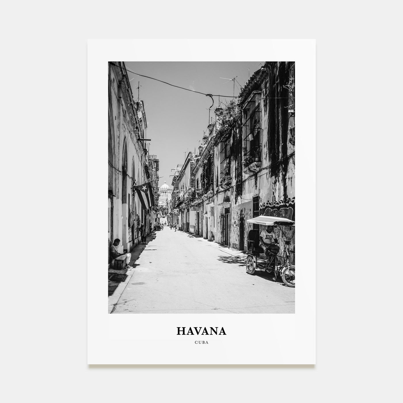 Havana Portrait B&W No 2 Poster