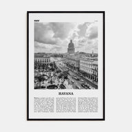 Havana Travel B&W No 1 Poster