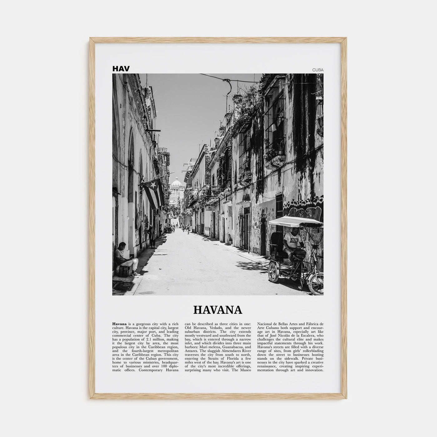 Havana Travel B&W No 2 Poster